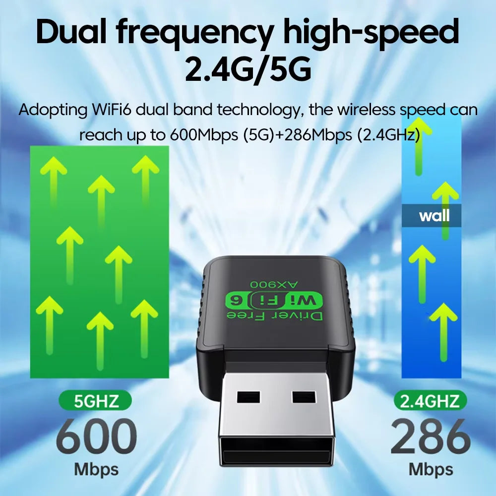 900Mbps USB WiFi Bluetooth 5.4 Adapter 2in1 Dongle Dual Band 2.4G 5GHz USB WiFi 6 Network Wireless Wlan Receiver DRIVER FREE