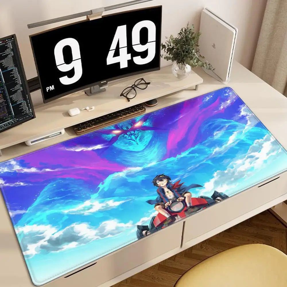 Gurren Lagann Mouse Pad Pc Gamer Cabinet Keyboard Tengen Toppa Mat Computer Anime Deskmat Gaming Accessories Table Mousepad XXL