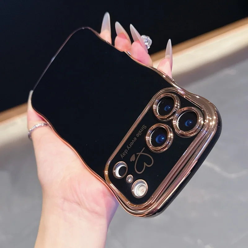 Side Love Electroplating Case For iPhone 17 Pro Max 17 Air 16 15 14 Plus 13 12 11 Pro Max 17Pro Max Cover Lens Shockproof Bumper