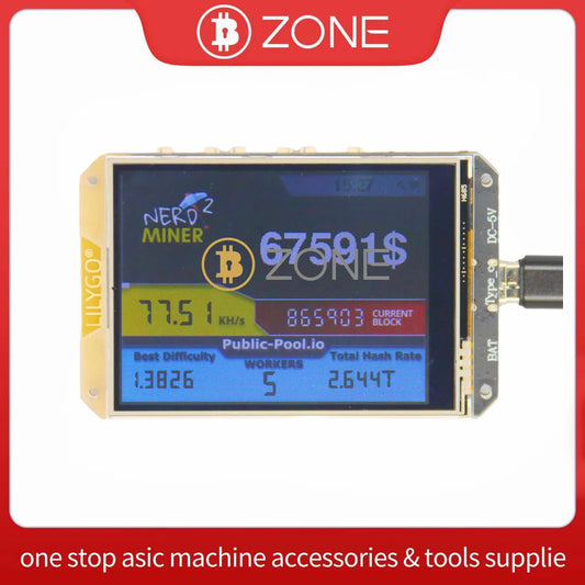 Nerd Miner V2.0 Latest Firmware 1.7.0 Hashrate 78KH/S 2024 Newest Big Display Clock Miner Bitcoin Solo Lottery Miner