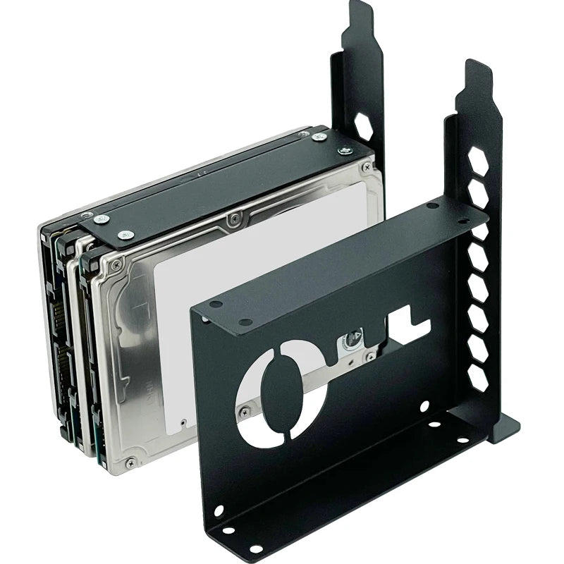 ZhenLoong PCIe/PCI Slot 2.5" Inch Hard Disk Bracket HDD to PC Case Chassis Rear Panel Cover Expansion SATA SSD Adapters Metal