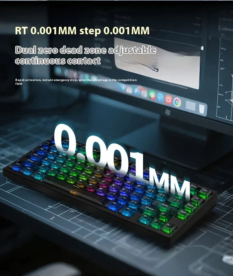 IROK MG75 PRO MG75 Max Magnetic Gaming Mechanical Keyboard RT0.001mm 8K 0.125ms Delay Aluminium RGB Hot Swap Wired Game Keyboard