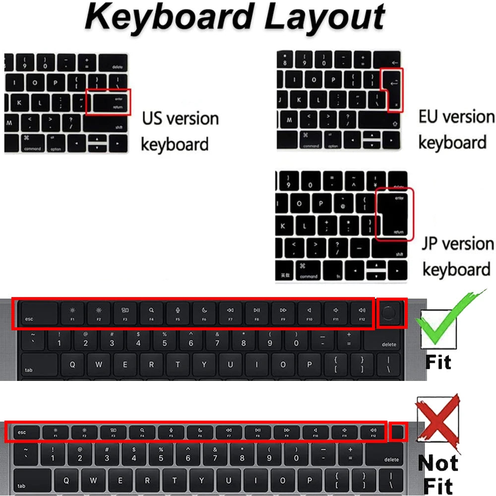 Silicone Keyboard Protector Cover - German Layout Designed Keyboards Black Skin for Macbook Pro14 M4 M3 M2 Pro16 Air13.6 Air15.3