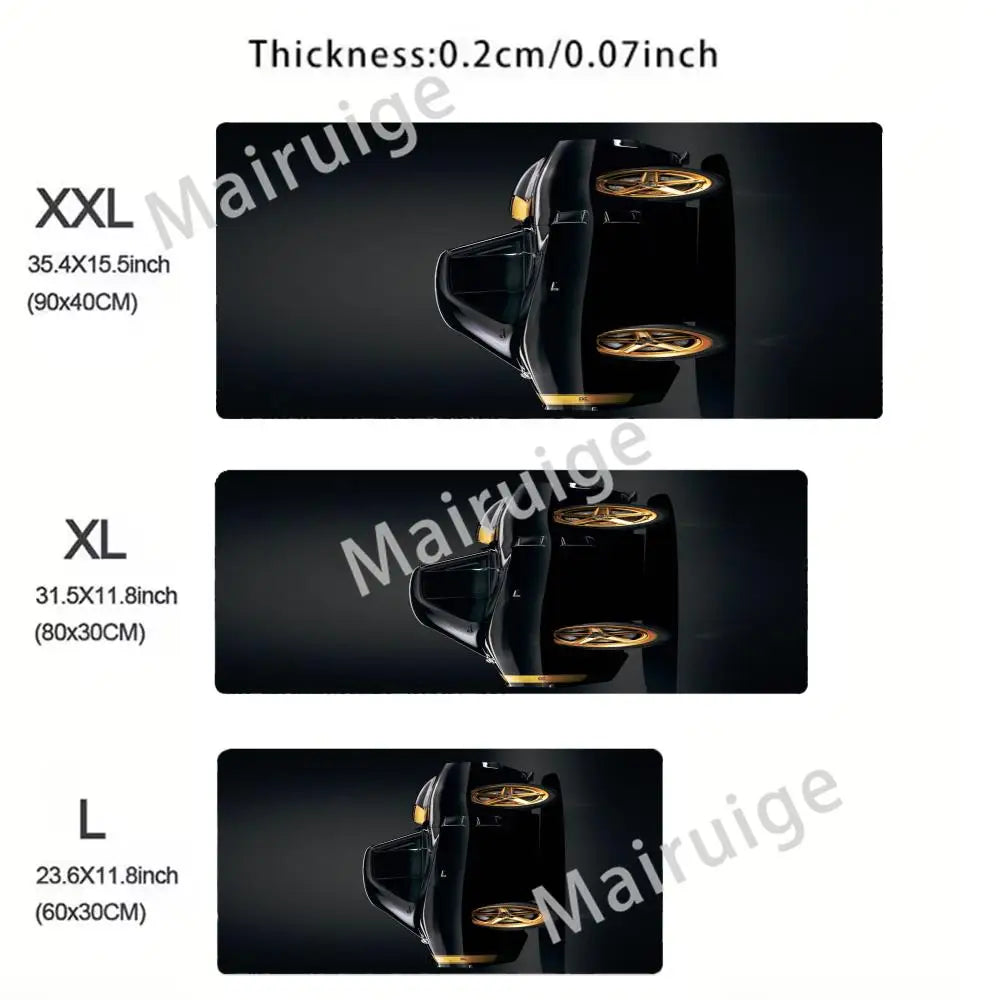 Large White Sports Car Design Gaming Mouse Pad Anti-Slip Rubber Base Extended Desk Mat for Gamer Office Use Computer Accessories