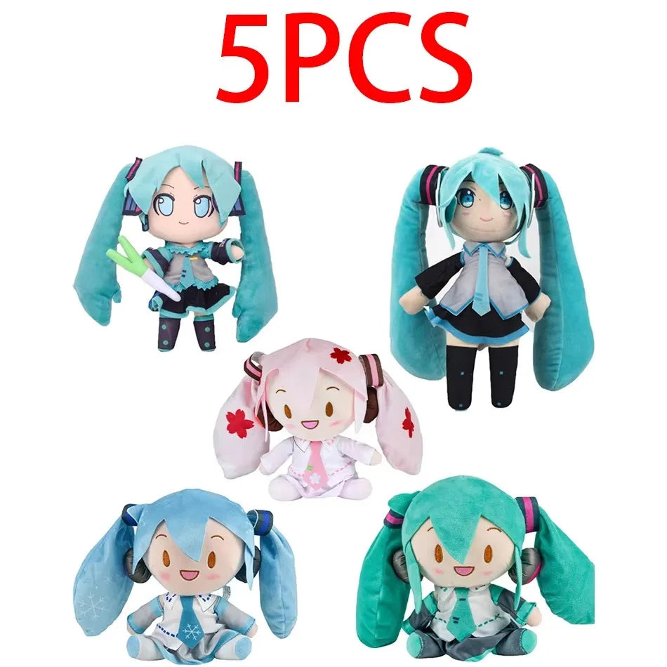 Cartoon 20cm Hatsune Miku Plush Doll Toy Anime sakura Miku snow Miku Character Kawaii Sitting posture Fufu Kids Christmas Gift