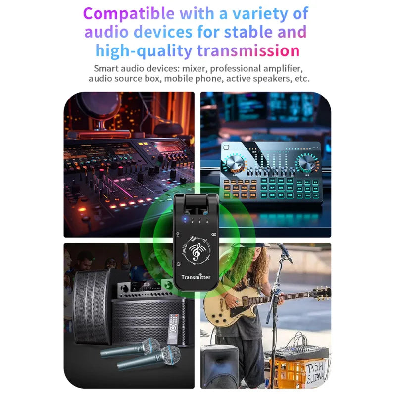 Wireless IEM System Transmitter Receiver 2.4GHz ISM Band Wireless Ear Monitor Automatic Pairing Plug Play Universal Accessories