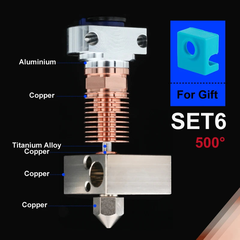 Mellow 3D Printer Parts All Metal NF Smart-CR10 V2.0 Titanium Heat Break Hotend Extruder Kit For Upgrade Creality Ender 3 Aquila
