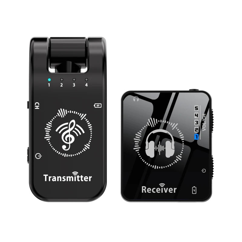 Wireless IEM System Transmitter Receiver 2.4GHz ISM Band Wireless Ear Monitor Automatic Pairing Plug Play Universal Accessories