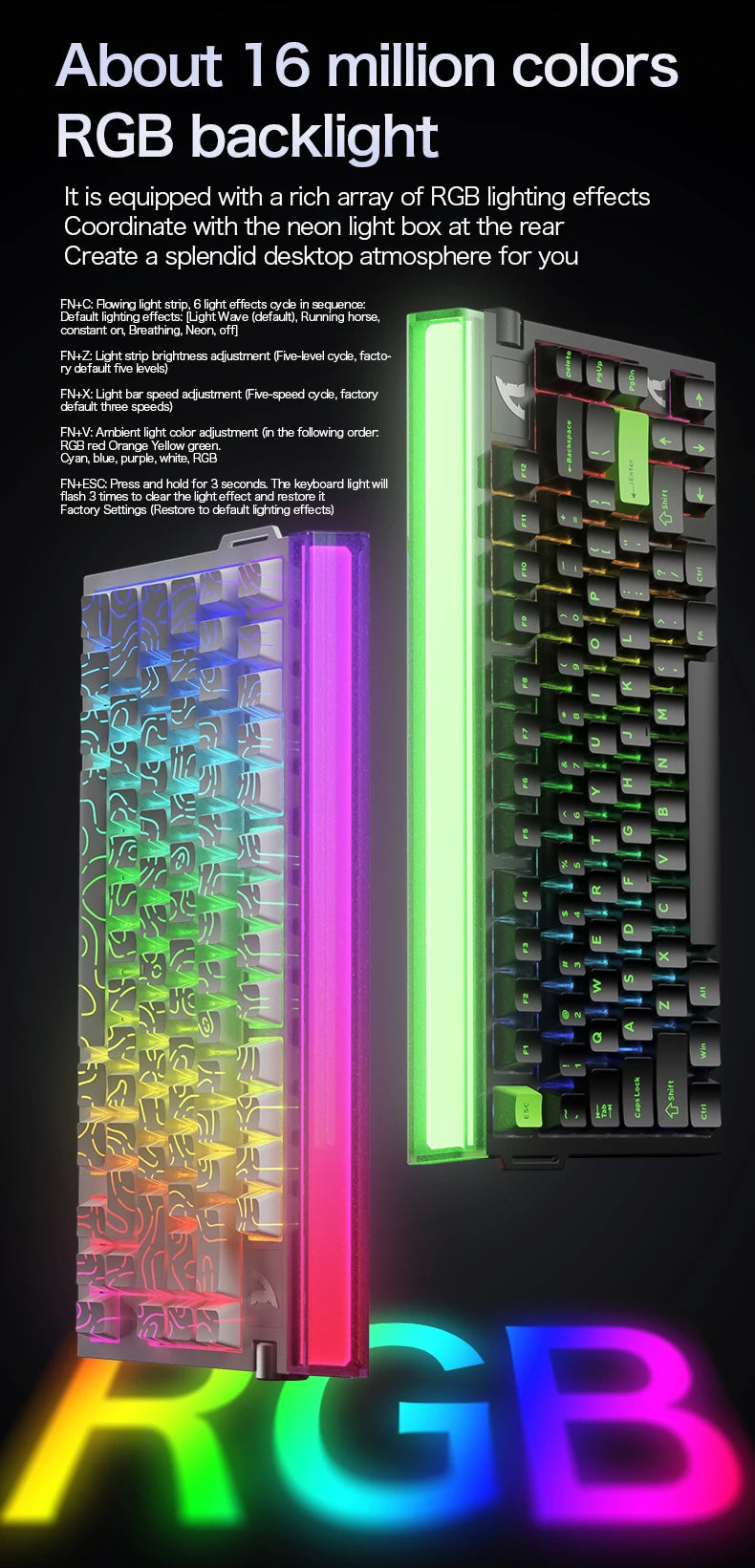 Attack Shark R85HE wired gaming keyboard 1600W RGB 8KHZ magnetic axis mechanical keyboard