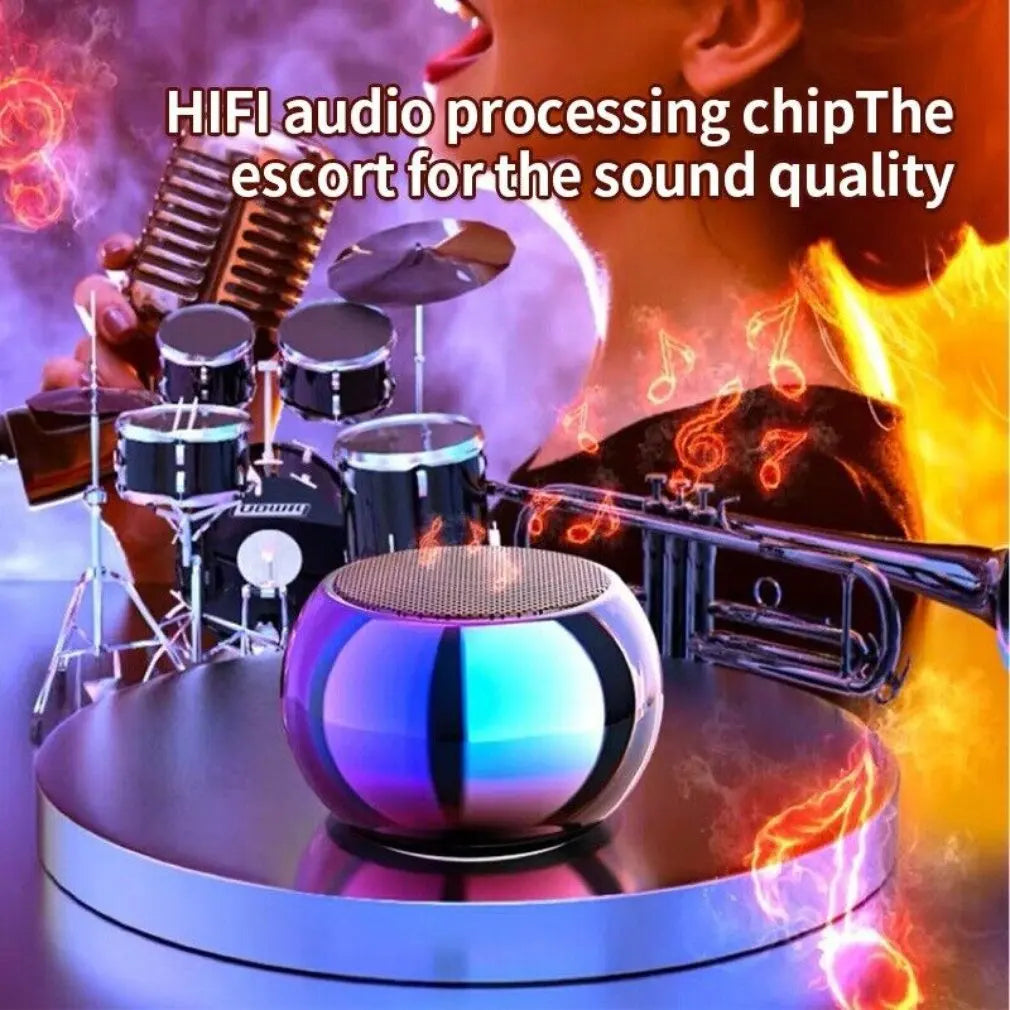 Wireless Bluetooth Speaker Portable Small Steel Gun Metal Heavy Stereo Surround Subwoofer Outdoor Mini Bluetooth Small Speaker