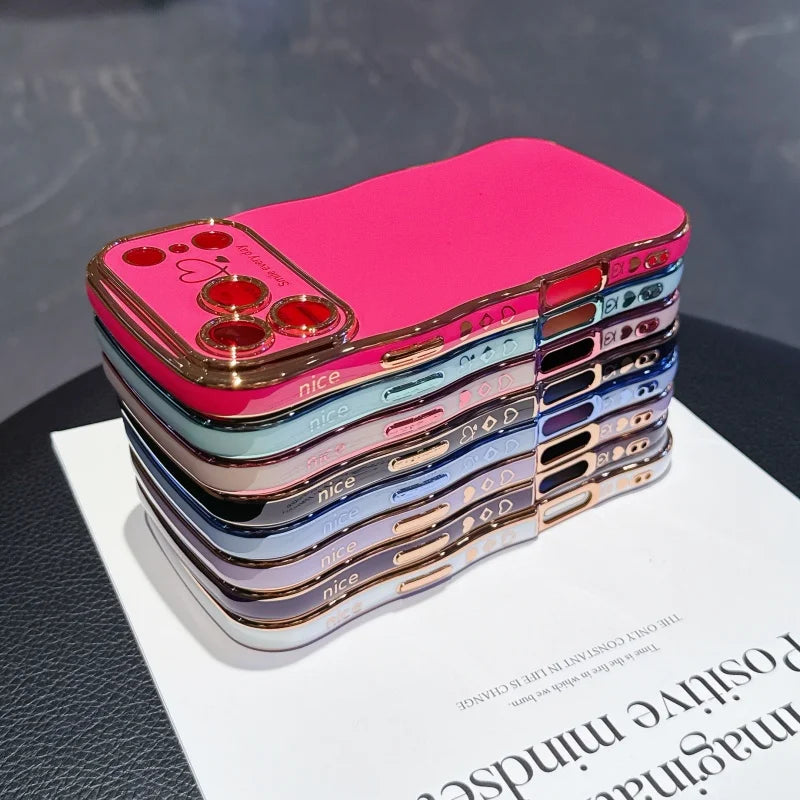 Side Love Electroplating Case For iPhone 17 Pro Max 17 Air 16 15 14 Plus 13 12 11 Pro Max 17Pro Max Cover Lens Shockproof Bumper