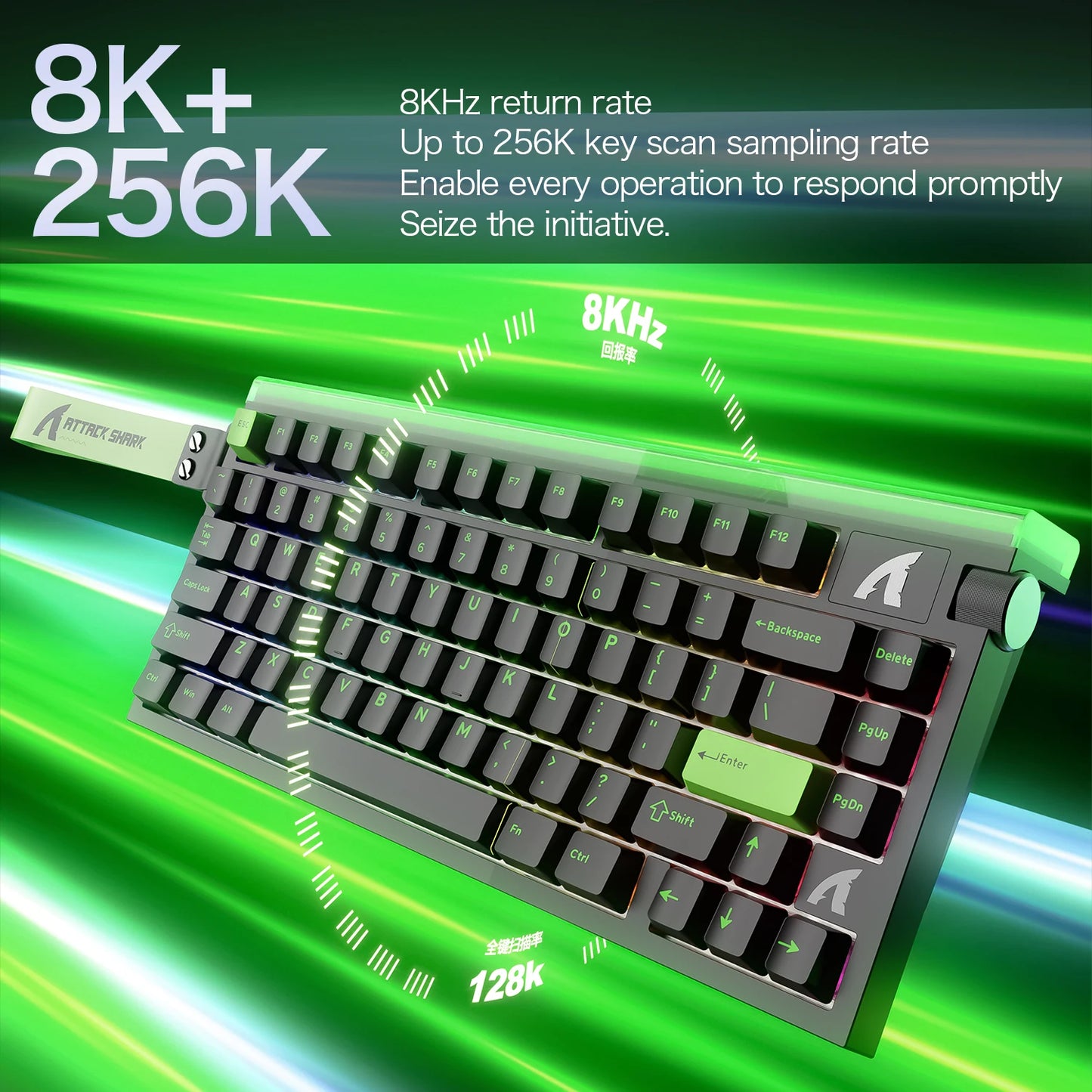 Attack Shark R85HE wired gaming keyboard 1600W RGB 8KHZ magnetic axis mechanical keyboard