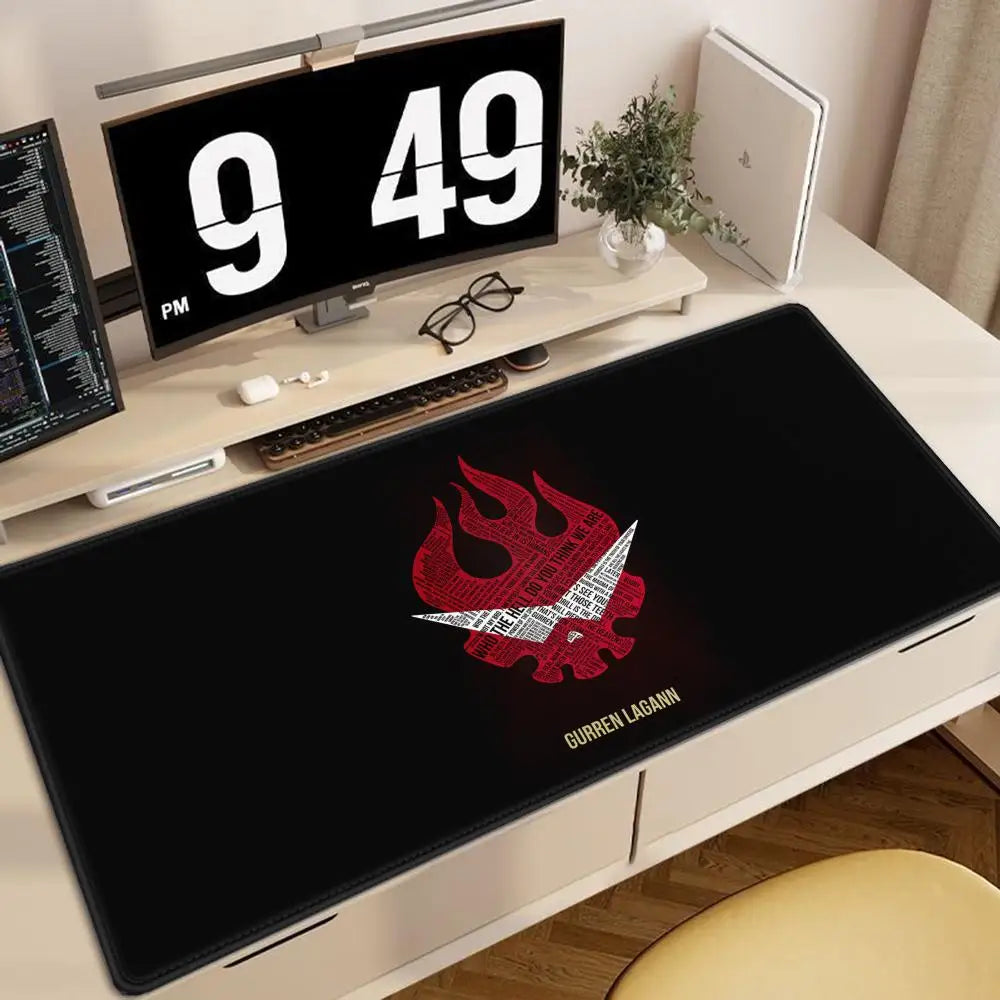 Gurren Lagann Mouse Pad Pc Gamer Cabinet Keyboard Tengen Toppa Mat Computer Anime Deskmat Gaming Accessories Table Mousepad XXL