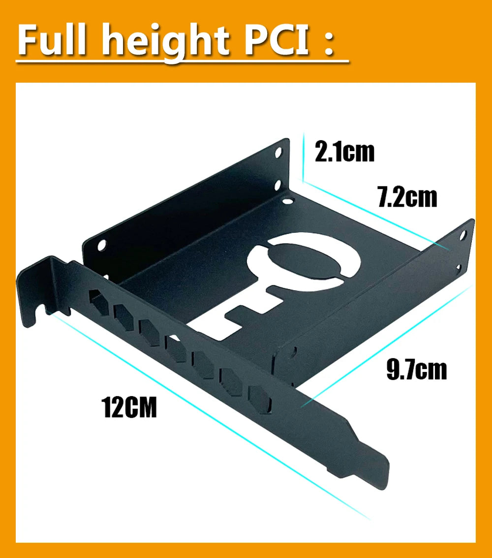 ZhenLoong PCIe/PCI Slot 2.5" Inch Hard Disk Bracket HDD to PC Case Chassis Rear Panel Cover Expansion SATA SSD Adapters Metal