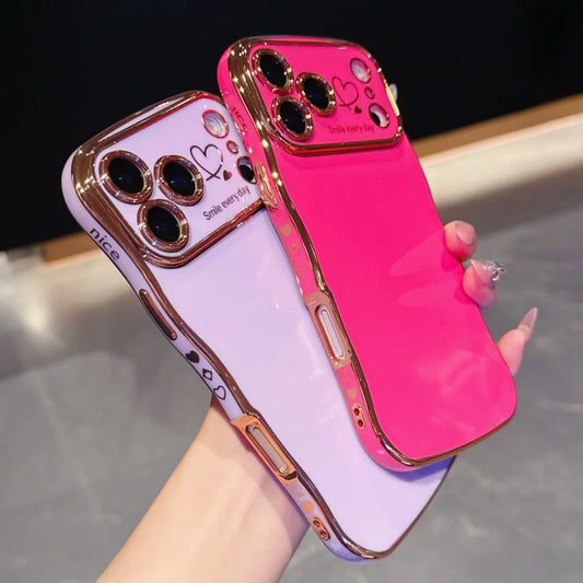 Side Love Electroplating Case For iPhone 17 Pro Max 17 Air 16 15 14 Plus 13 12 11 Pro Max 17Pro Max Cover Lens Shockproof Bumper