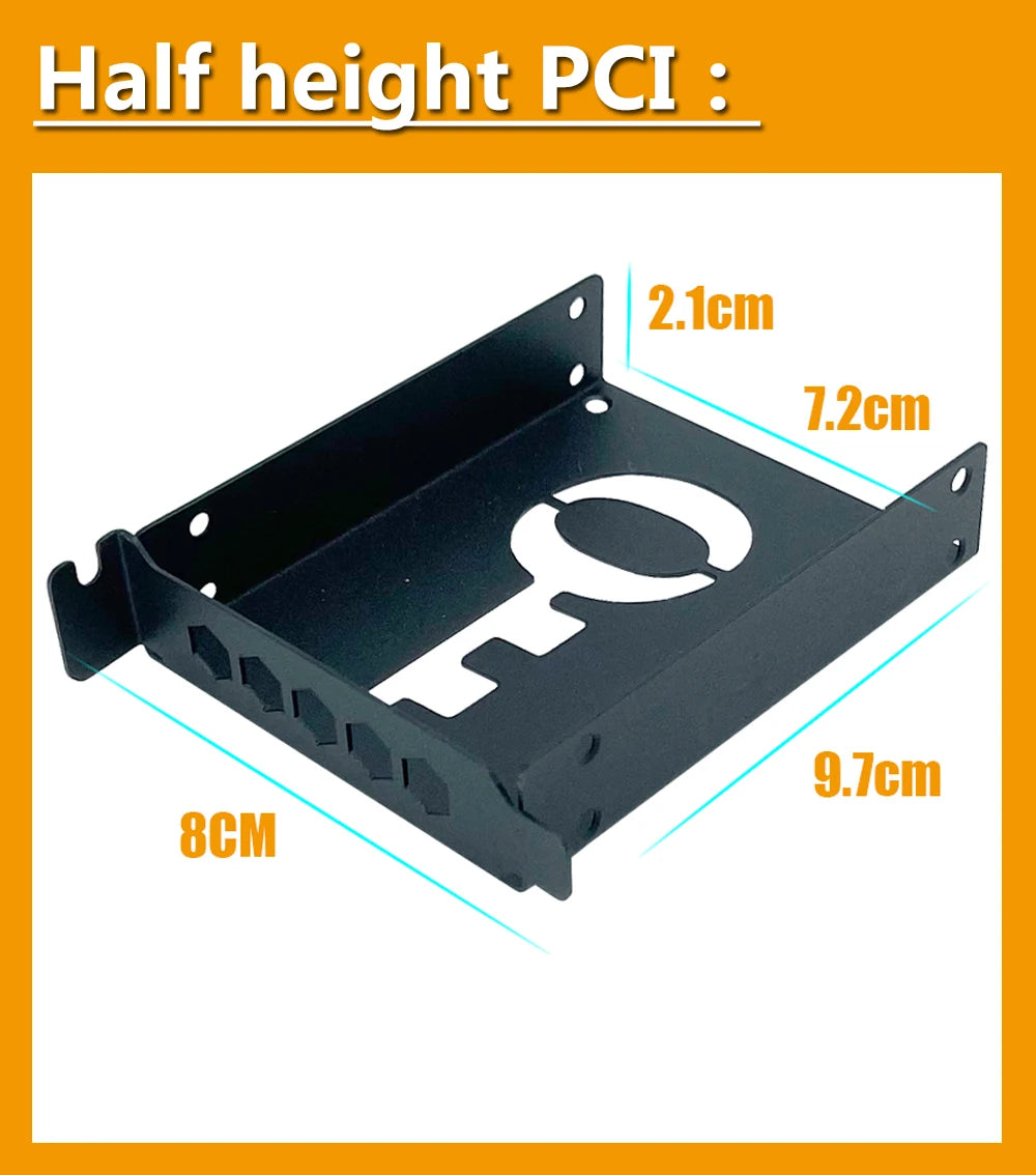 ZhenLoong PCIe/PCI Slot 2.5" Inch Hard Disk Bracket HDD to PC Case Chassis Rear Panel Cover Expansion SATA SSD Adapters Metal