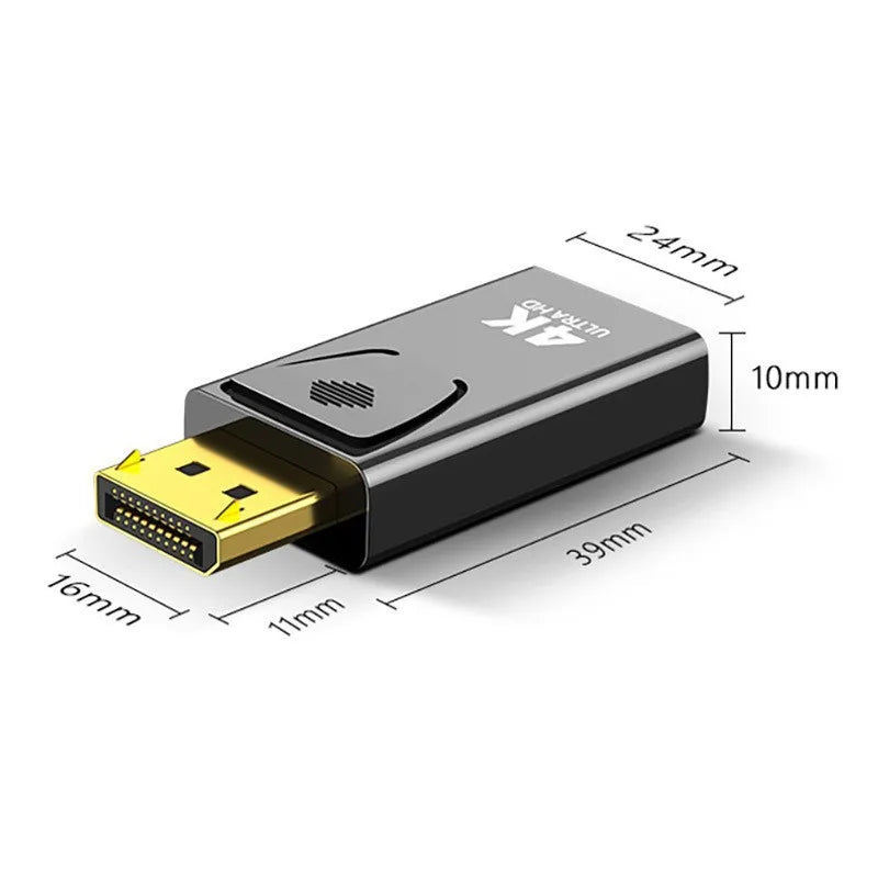 4K DP to HDMI-compatible Converter Displayport to 1080P HDTV Computer Monitor Audio Video Adapter