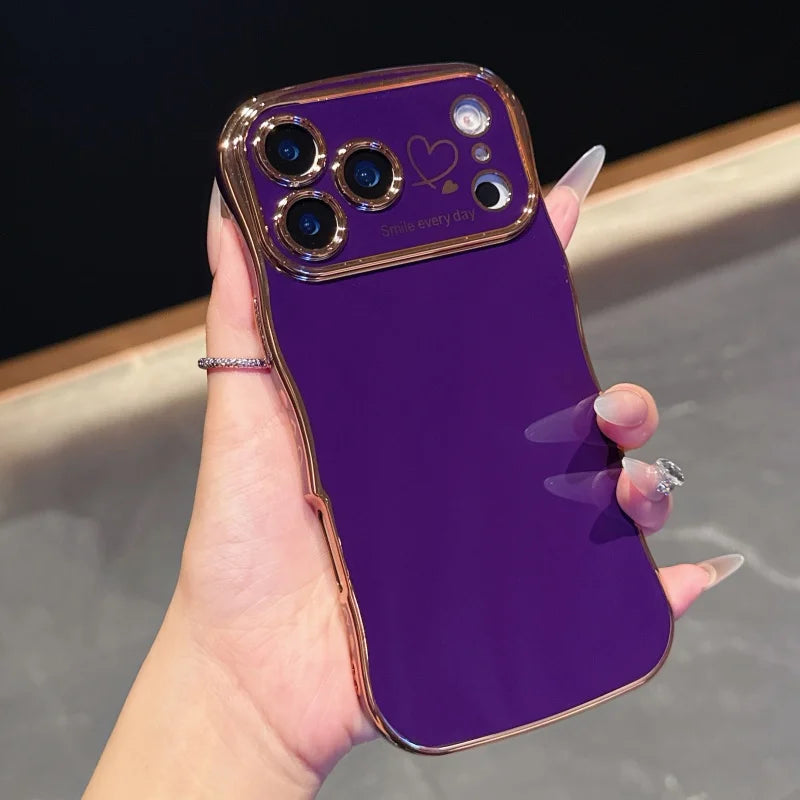 Side Love Electroplating Case For iPhone 17 Pro Max 17 Air 16 15 14 Plus 13 12 11 Pro Max 17Pro Max Cover Lens Shockproof Bumper