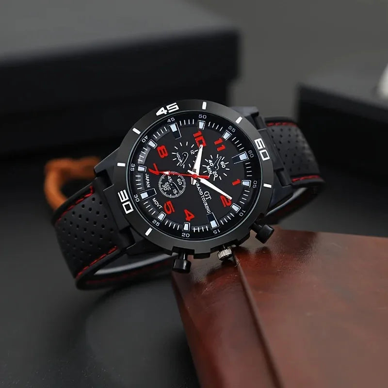 5 pieces of men's quartz watch set, perfect as a Christmas gift