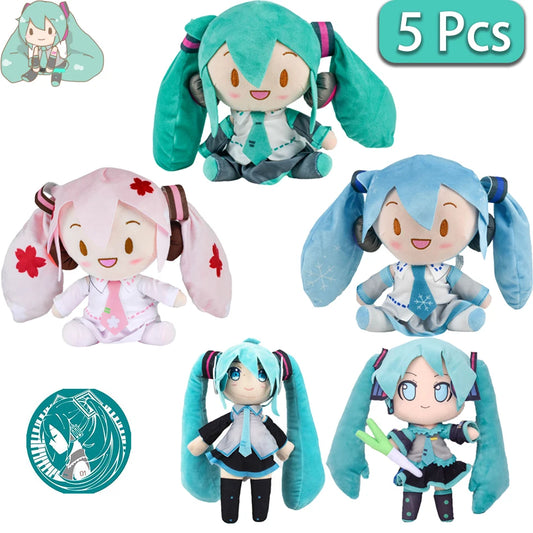 Cartoon 20cm Hatsune Miku Plush Doll Toy Anime sakura Miku snow Miku Character Kawaii Sitting posture Fufu Kids Christmas Gift