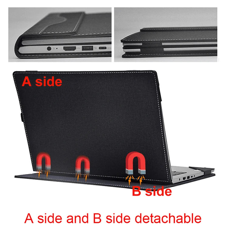 Cover for HP EliteBook 840 G8 series Notebook Protective Case 14 Inch PU Leather Laptop Skin Detachable Shell Sleeve Bag