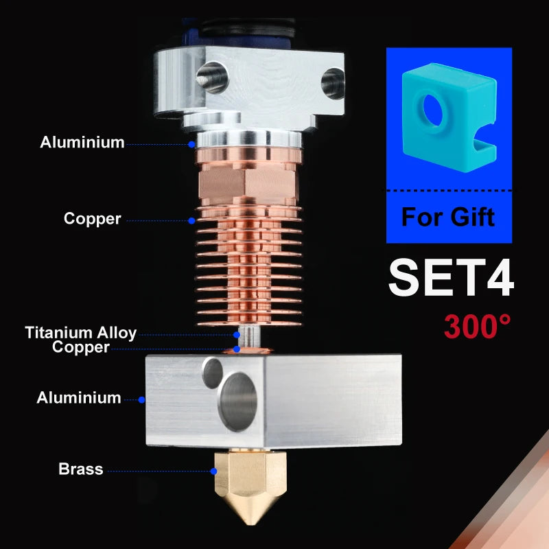 Mellow 3D Printer Parts All Metal NF Smart-CR10 V2.0 Titanium Heat Break Hotend Extruder Kit For Upgrade Creality Ender 3 Aquila