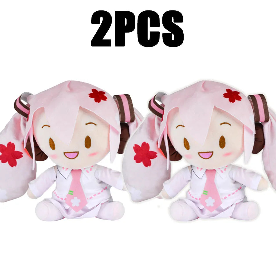 Cartoon 20cm Hatsune Miku Plush Doll Toy Anime sakura Miku snow Miku Character Kawaii Sitting posture Fufu Kids Christmas Gift