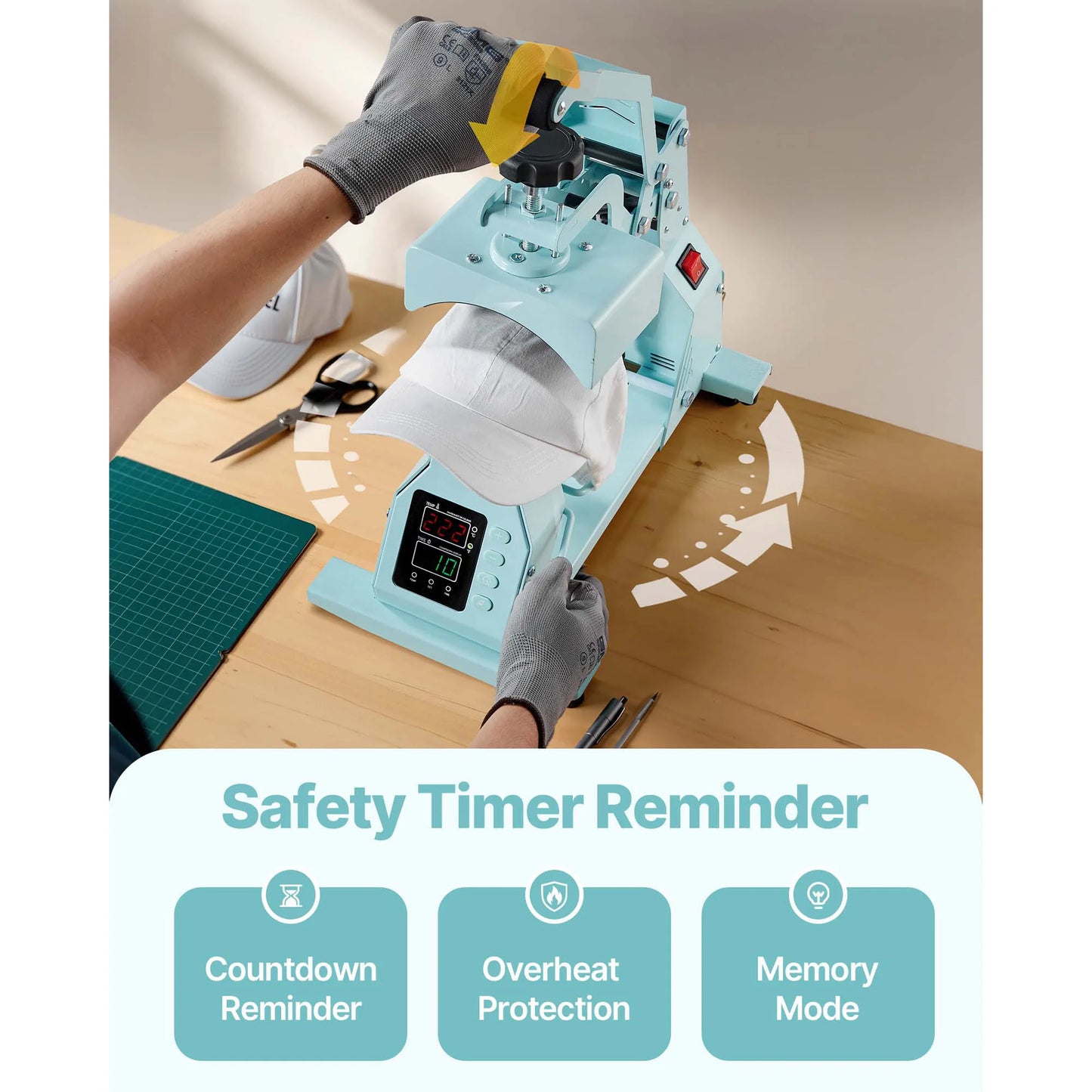 SucceBuy Hat Heat Press Machine with 2/4pcs Interchangeable Platens Precise Temperature and Time Control Hat  Heat Press