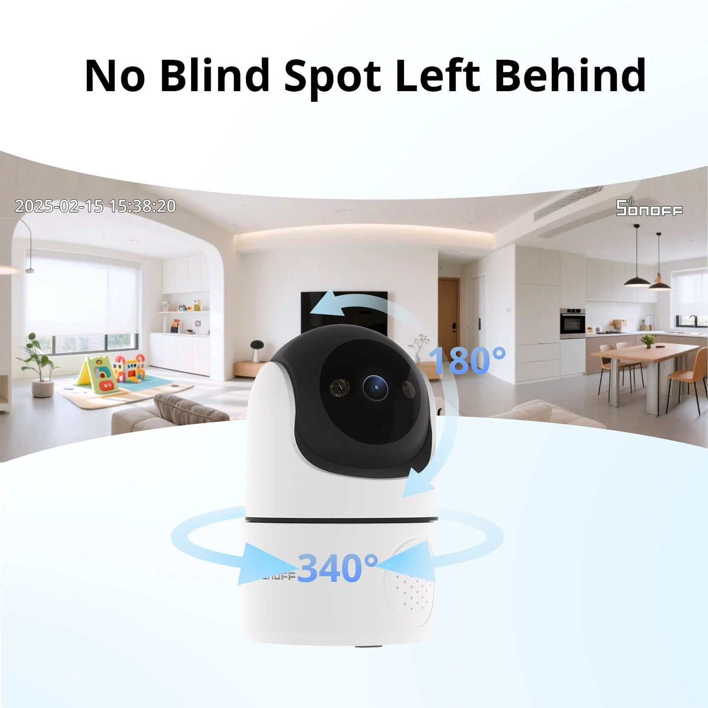 SONOFF CAM PT2 Smart Home Security Camera Smart Night Vision 360° Panoramic View Remote HD Monitoring with Real-Time Interaction