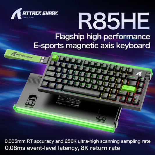 Attack Shark R85HE wired gaming keyboard 1600W RGB 8KHZ magnetic axis mechanical keyboard