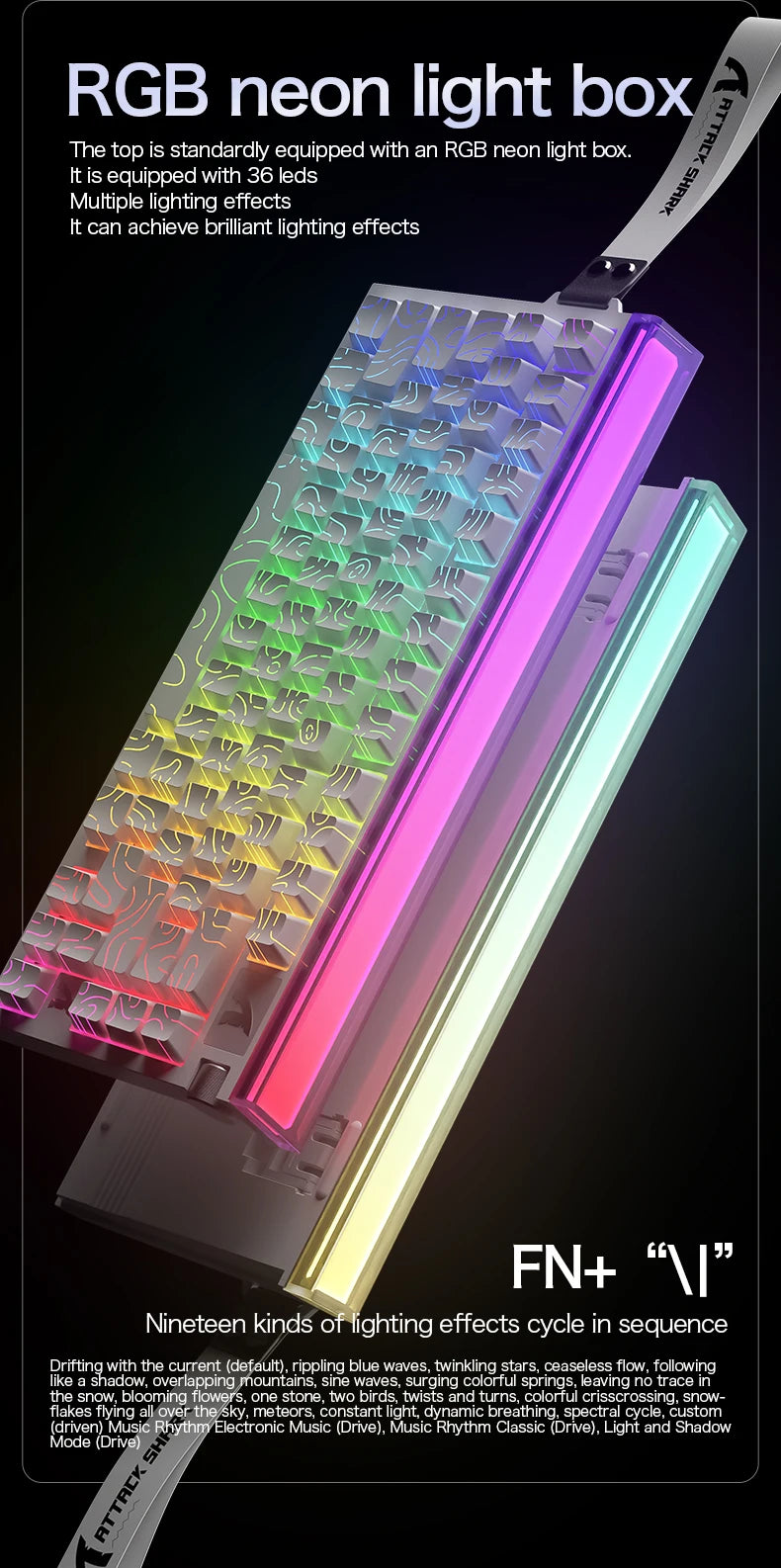 Attack Shark R85HE wired gaming keyboard 1600W RGB 8KHZ magnetic axis mechanical keyboard