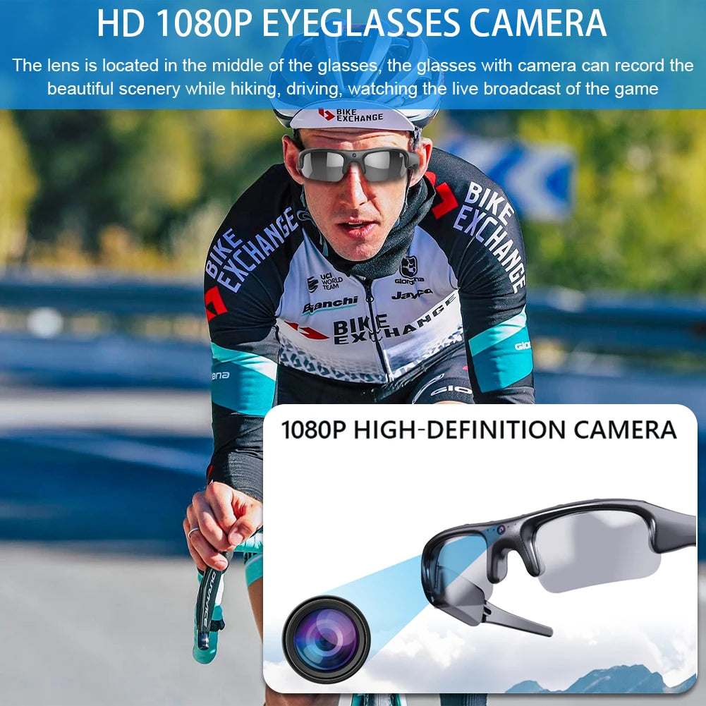 Smart Camera Glasses Video Sunglasses WiFi 1080P HD Video Recording Camera Glasses for Car Cycling Driving Hiking Fishing