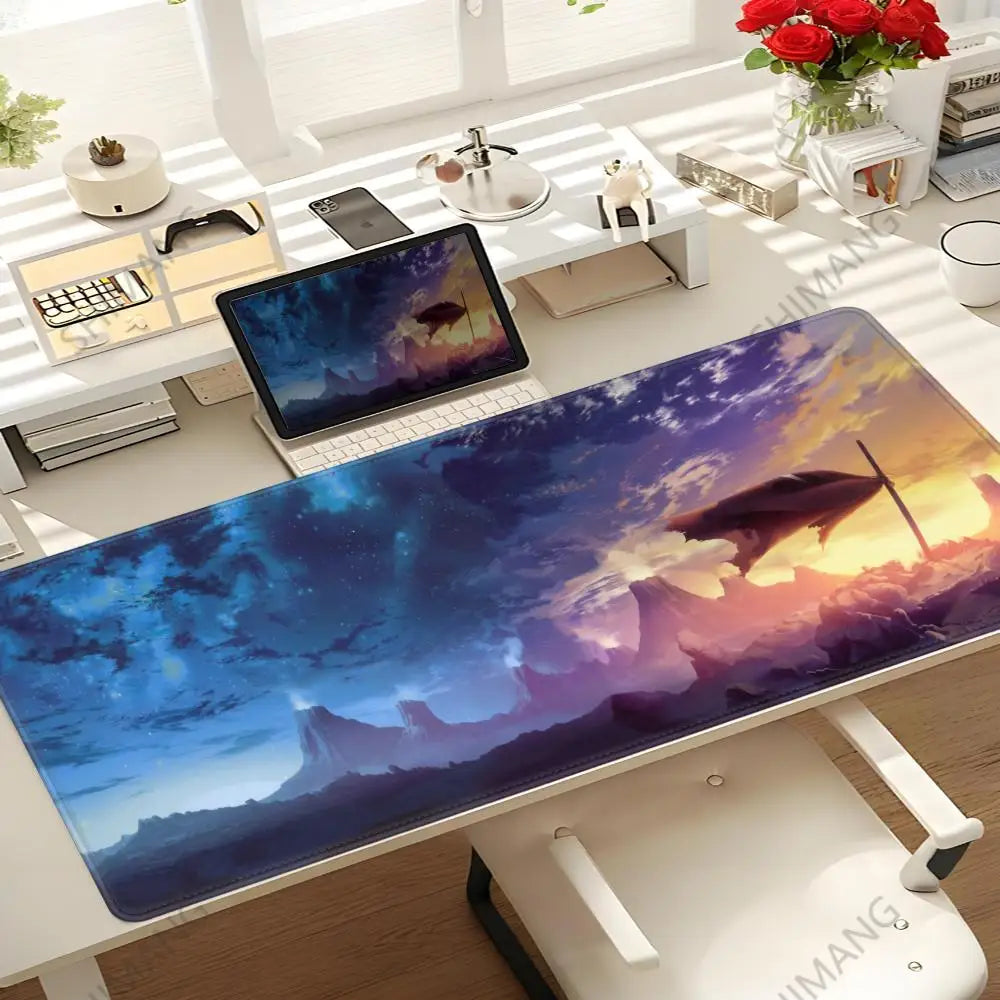 Gurren Lagann Mouse Pad Pc Gamer Cabinet Keyboard Tengen Toppa Mat Computer Anime Deskmat Gaming Accessories Table Mousepad XXL