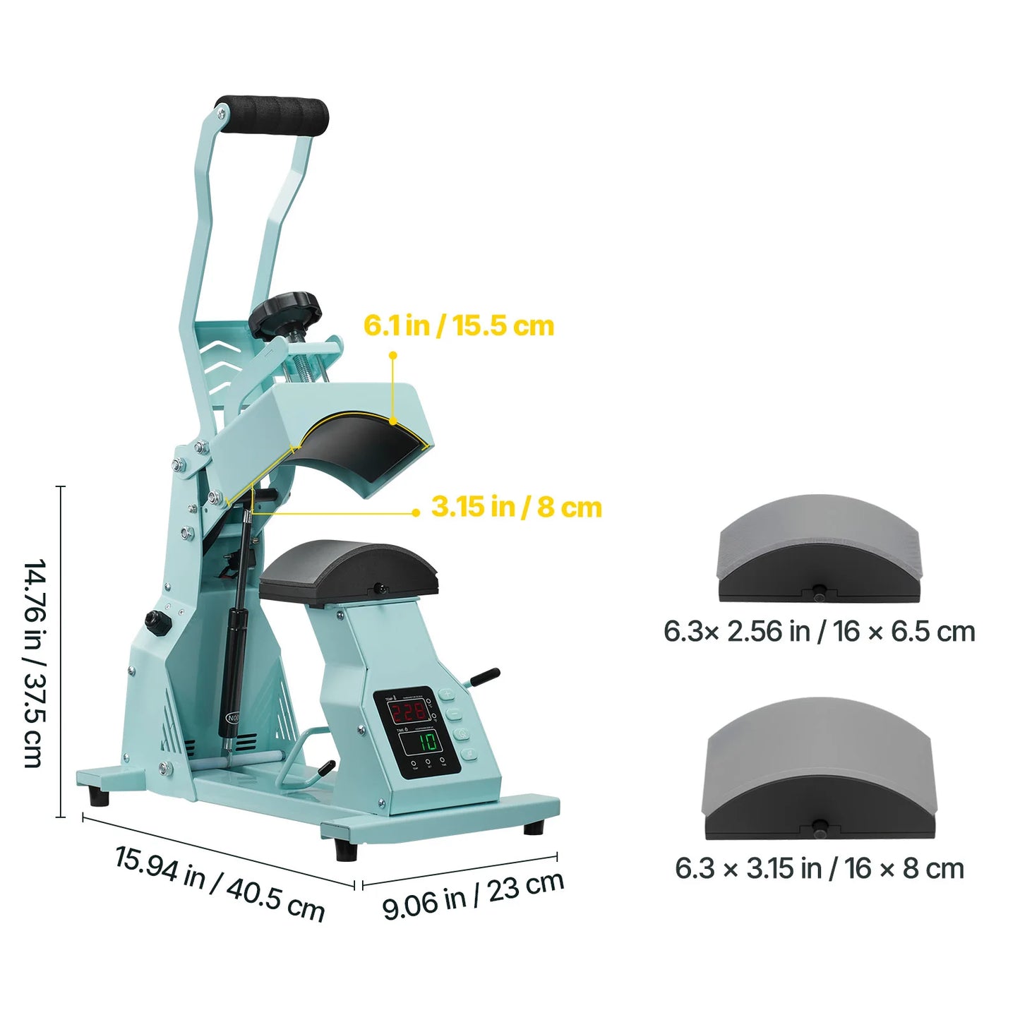 SucceBuy Hat Heat Press Machine with 2/4pcs Interchangeable Platens Precise Temperature and Time Control Hat  Heat Press