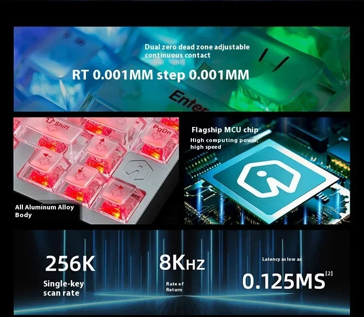 IROK MG75 PRO MG75 Max Magnetic Gaming Mechanical Keyboard RT0.001mm 8K 0.125ms Delay Aluminium RGB Hot Swap Wired Game Keyboard