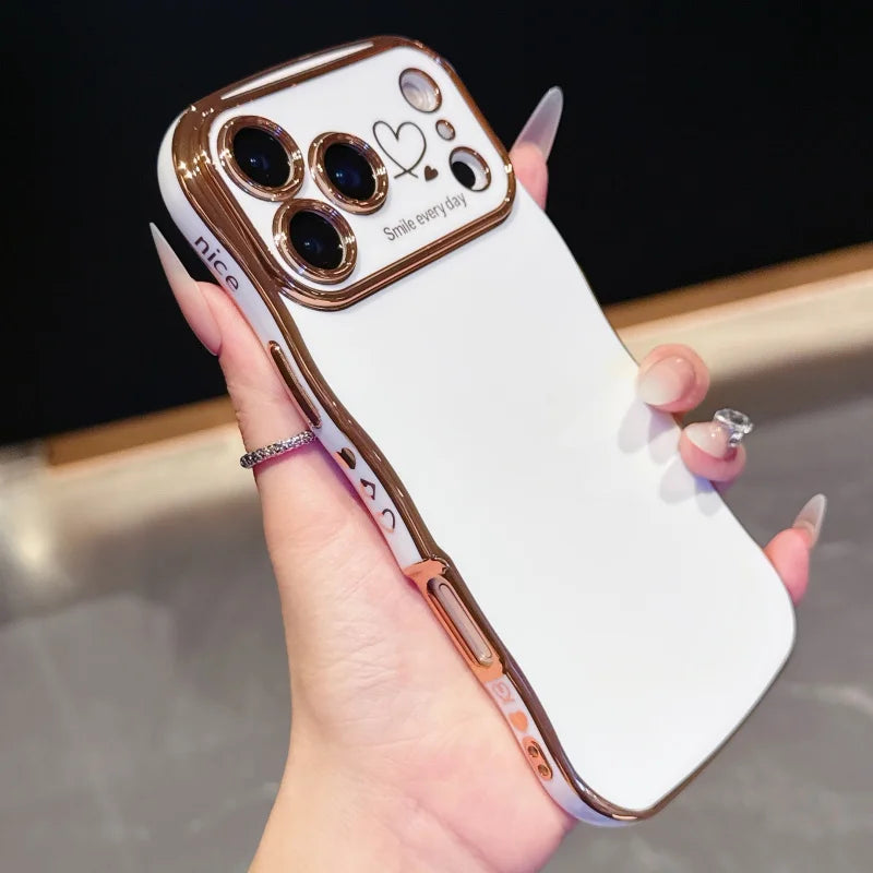 Side Love Electroplating Case For iPhone 17 Pro Max 17 Air 16 15 14 Plus 13 12 11 Pro Max 17Pro Max Cover Lens Shockproof Bumper