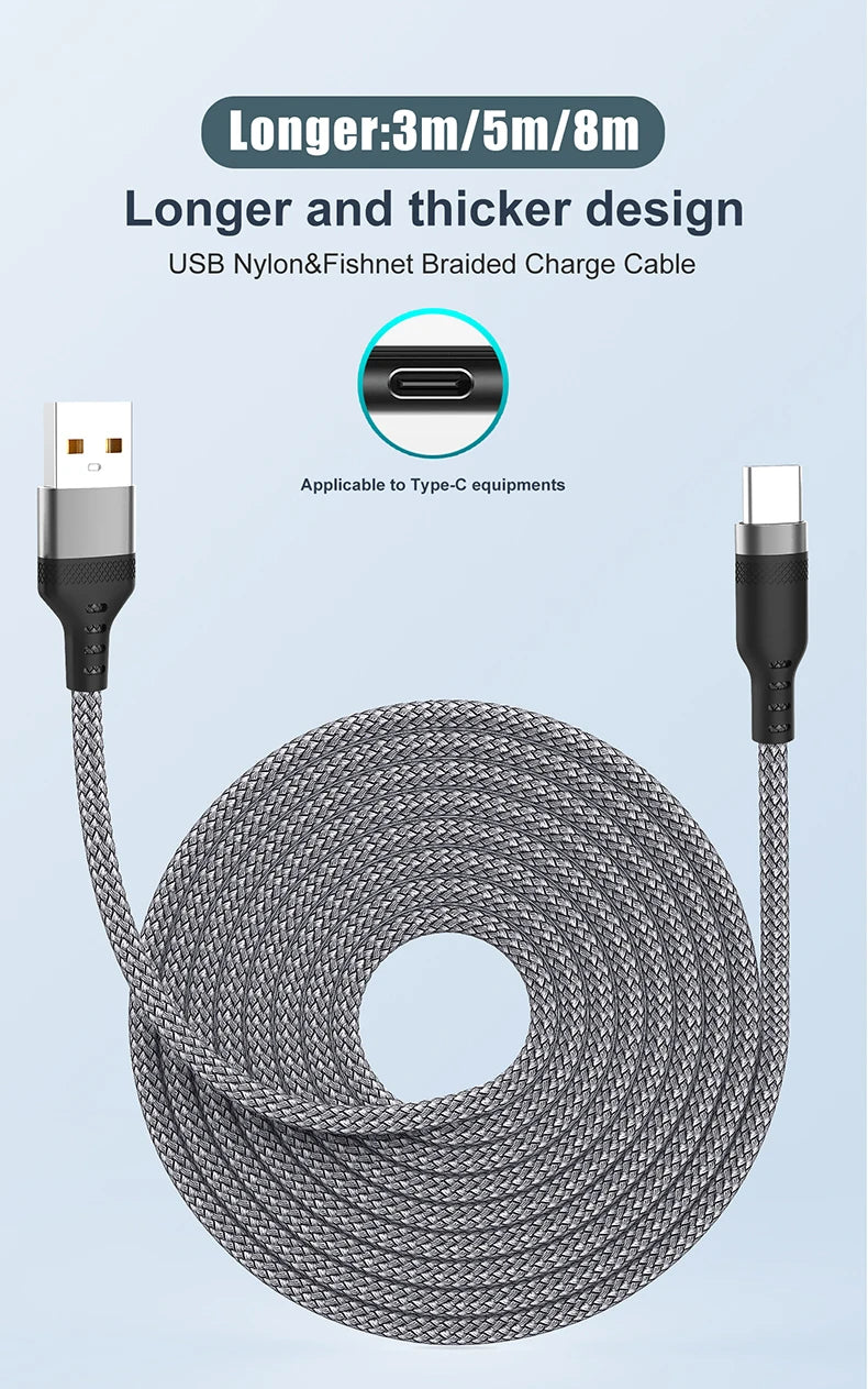 USB TYPE C Fast Charge Cable Android Micro USB line USB to LIGHTNING Extend Charging Cable for iPhone 14 Xiaomi OnePlus Samsung