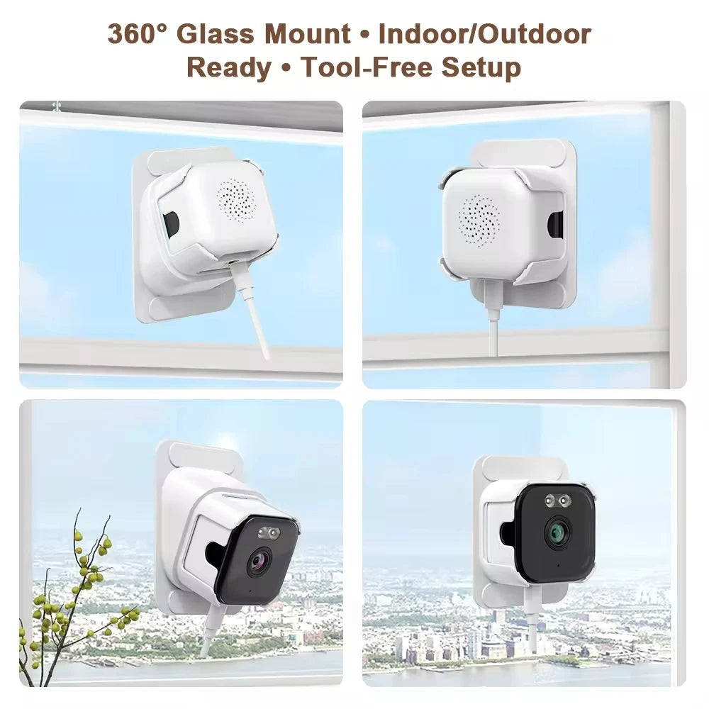 Smart 5MP WiFi IP Camera for Window Glass, Wireless Indoor Home Security, Two-Way Talk, Full-Color Night Vision Pet Baby Monitor
