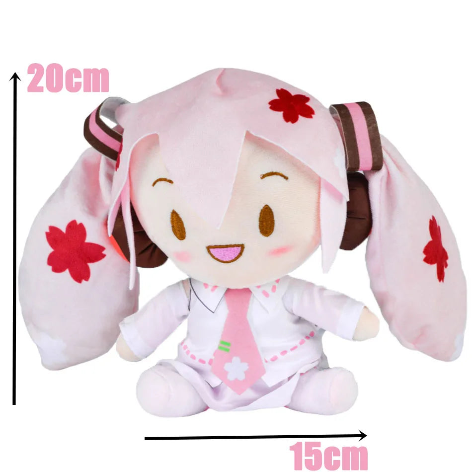 Cartoon 20cm Hatsune Miku Plush Doll Toy Anime sakura Miku snow Miku Character Kawaii Sitting posture Fufu Kids Christmas Gift