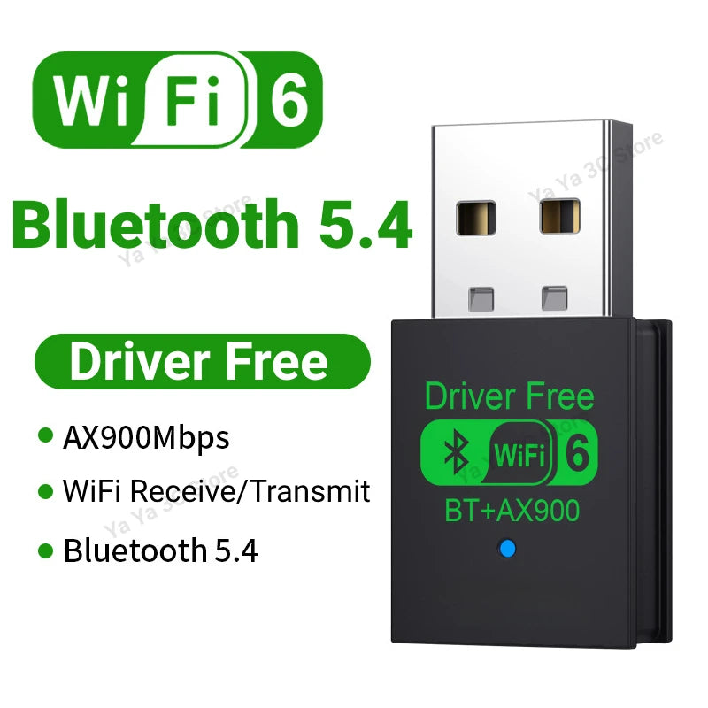 900Mbps USB WiFi Bluetooth 5.4 Adapter 2in1 Dongle Dual Band 2.4G 5GHz USB WiFi 6 Network Wireless Wlan Receiver DRIVER FREE