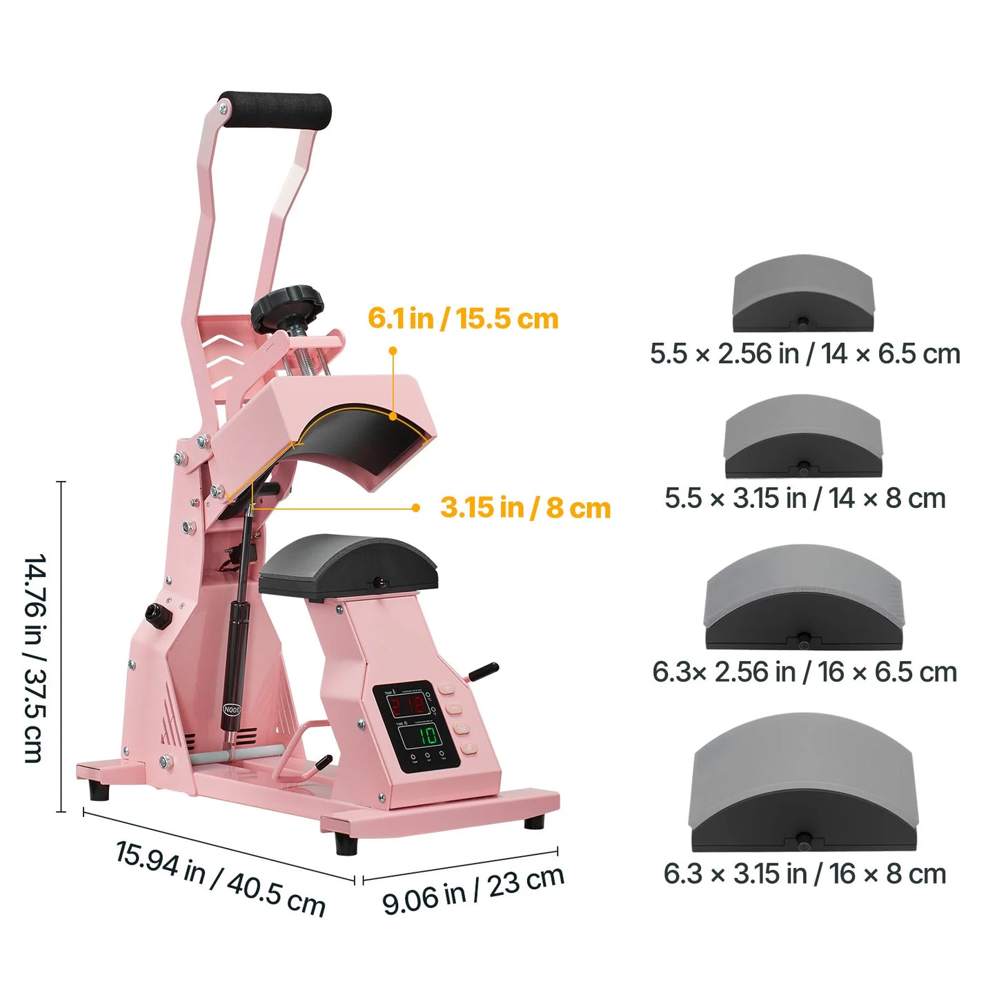 SucceBuy Hat Heat Press Machine with 2/4pcs Interchangeable Platens Precise Temperature and Time Control Hat  Heat Press