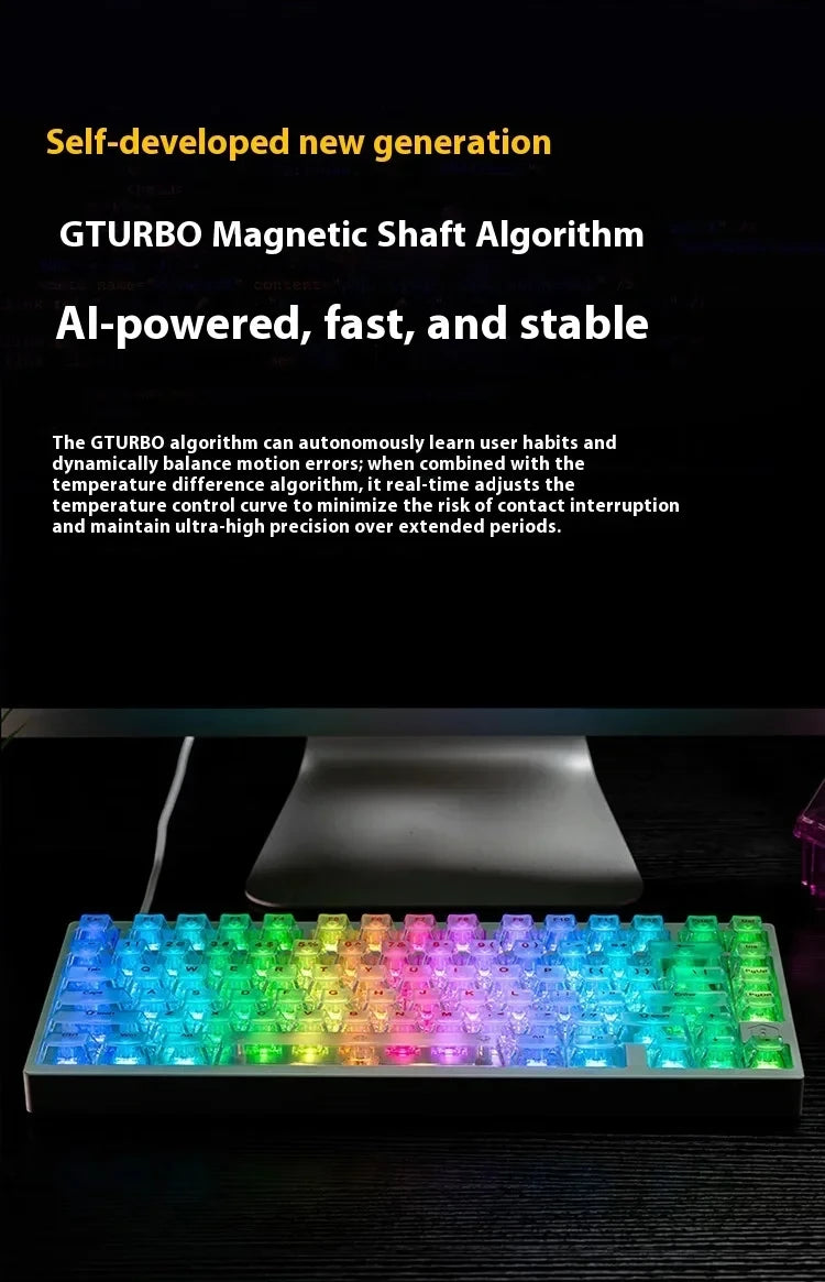 IROK MG75 PRO MG75 Max Magnetic Gaming Mechanical Keyboard RT0.001mm 8K 0.125ms Delay Aluminium RGB Hot Swap Wired Game Keyboard