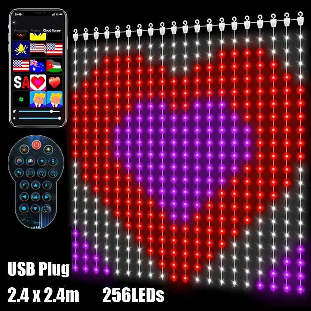 2*2M Smart Curtain Light 400 LED Christmas Light Color Changing Fairy String Lights with APP & Remote Dynamic Halloween Decor