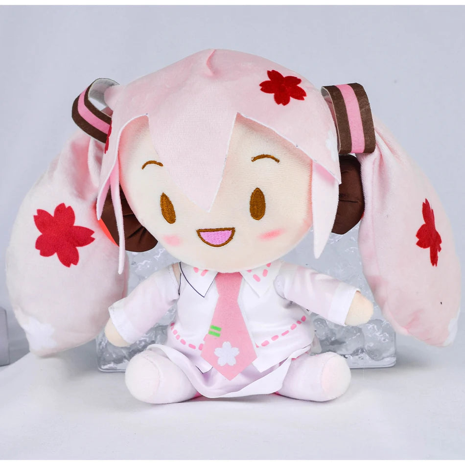 Cartoon 20cm Hatsune Miku Plush Doll Toy Anime sakura Miku snow Miku Character Kawaii Sitting posture Fufu Kids Christmas Gift