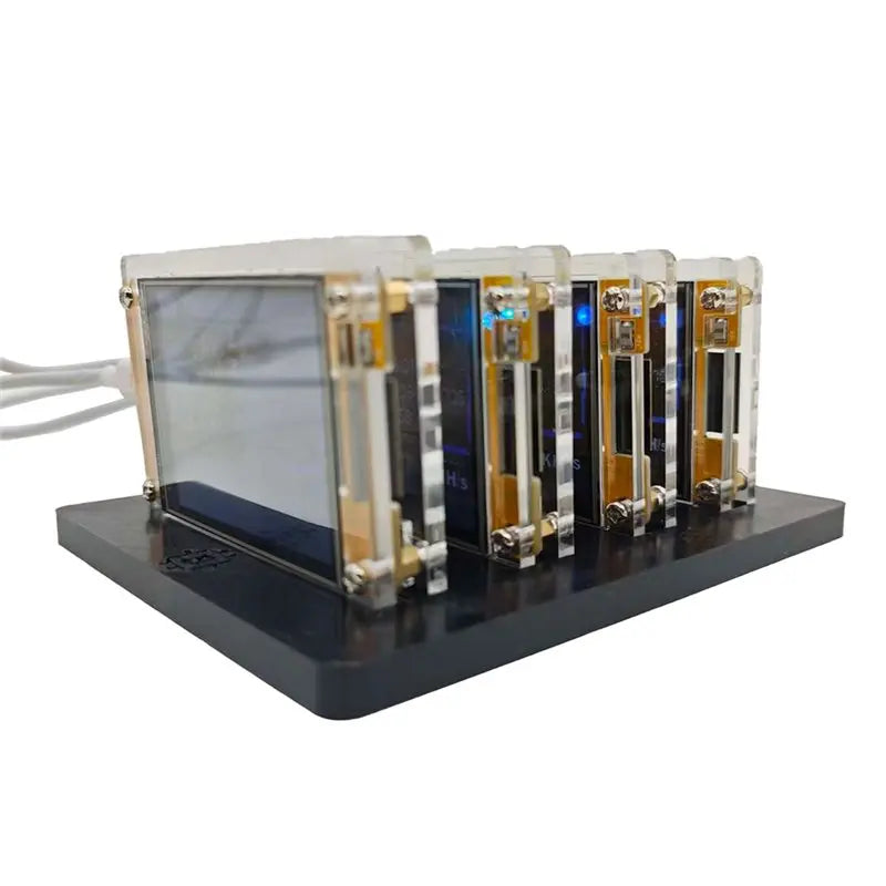 Exquisite-Bitcoin Crypto Solo Miner 4X 987KH/S Nmminer Nerdminer+ 4 Slots Stand Upgraded Harshrate 2.8 Inch Smart Display Lotter