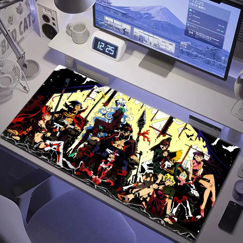 Anime Gurren Lagann Mousepad Large Gaming Mouse Pad LockEdge Thickened Computer Keyboard Table Desk Mat