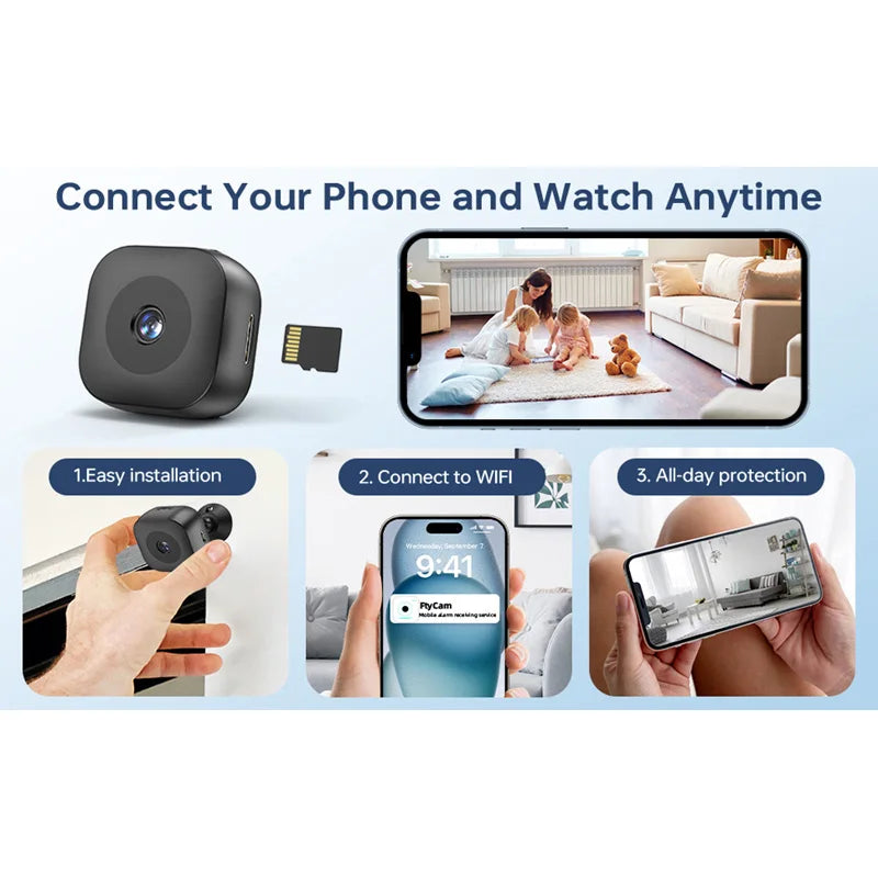 Mini Smart Camera WiFi IP/AP Remote Monitoring Portable Mobile Detection Camcorder Smart Home Baby Security Camera 2025