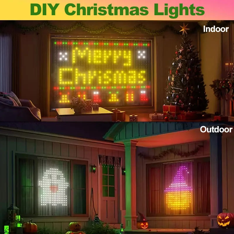 2*2M Smart Curtain Light 400 LED Christmas Light Color Changing Fairy String Lights with APP & Remote Dynamic Halloween Decor