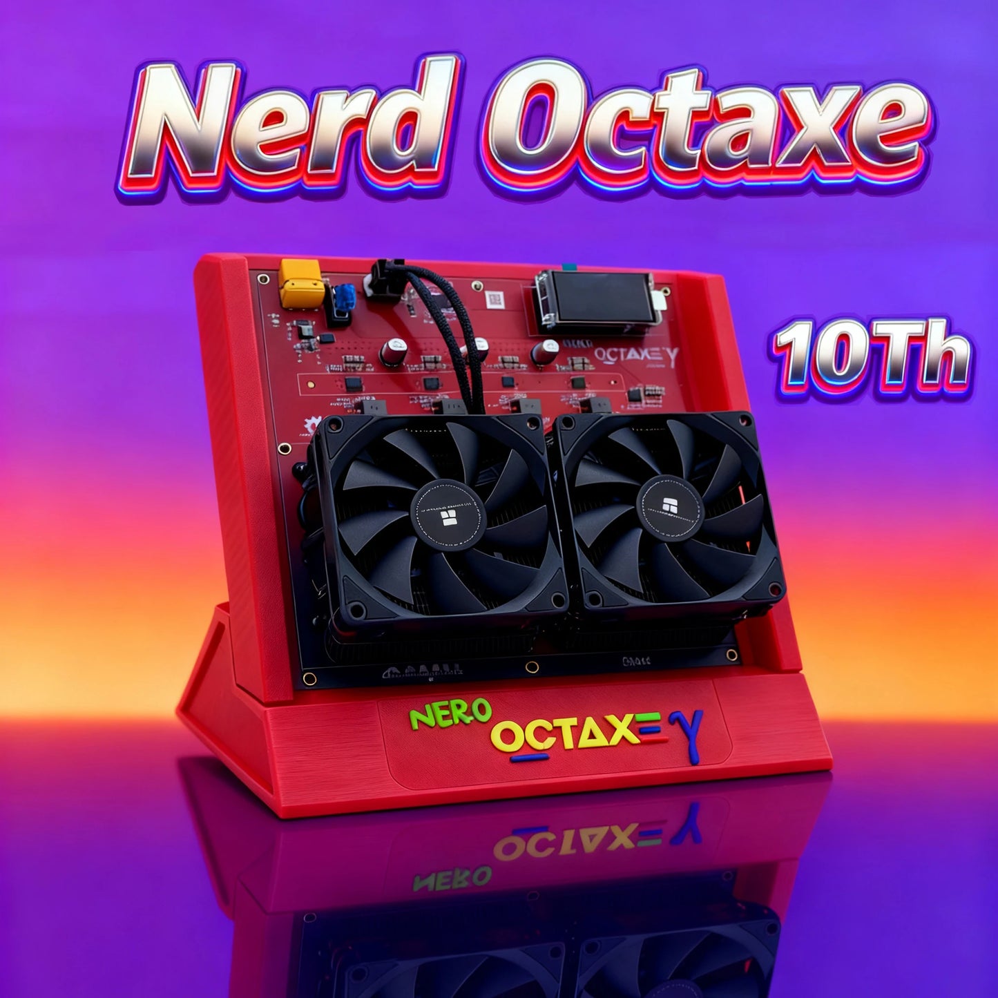2025 New Nerd OCTAXE air Cooling 10TH/s Computing Power Bitcoin Miner Available in black, white, red