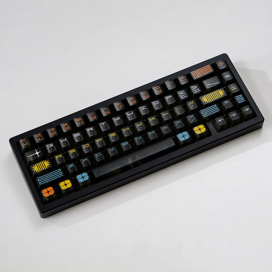 Exposition theme Keycaps 122 keys Black Comic Cherry Profile Transparent keycaps For MX 61/68/87/96/104 Mechanical Keyboard